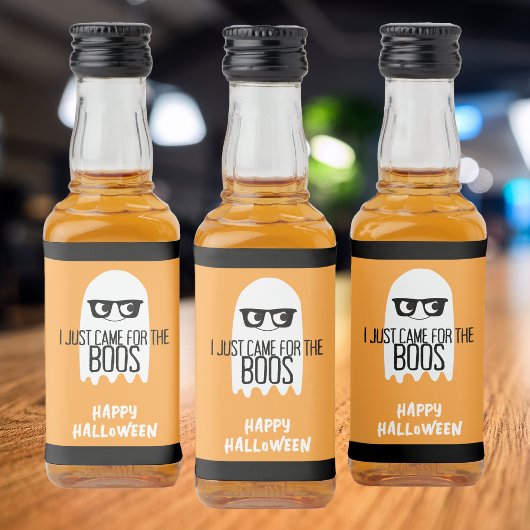 Halloween Funny Ghost Pun, ik ben net naar de Boos Likeurfles Etiket