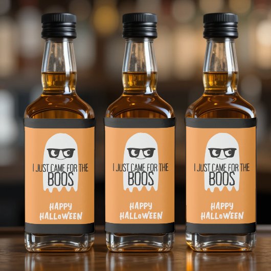 Halloween Funny Ghost Pun, ik ben net naar de Boos Likeurfles Etiket