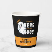 Halloween Funny Ghost Pun Just Here for the Boos Papieren Bekers (Voorkant)