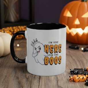 Halloween Funny Ghost Pun Just Here voor de boeken Mok