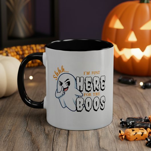 Halloween Funny Ghost Pun Just Here voor de boeken Mok