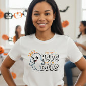 Halloween Funny Ghost Pun Just Here voor de boeken T-shirt
