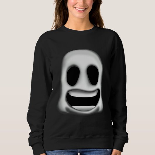 Halloween Funny Ghost With Teeth Face Men Women Ki Trui (Voorkant)