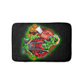 Halloween Funny Green Zombie Ax over Badmat (Voorkant)