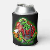 Halloween Funny Green Zombie Ax over Blikjeskoeler (Blikje Voorkant)