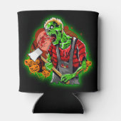 Halloween Funny Green Zombie Ax over Blikjeskoeler (Achterkant)