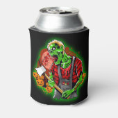 Halloween Funny Green Zombie Ax over Blikjeskoeler (Blikje Achterkant)