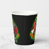 Halloween Funny Green Zombie Ax over Papieren Bekers (Rechts)