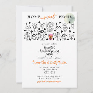 Halloween Funny Haunted House Housewarming Party Kaart