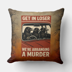 Halloween Funny Murder of Crows Retro Sierkussen