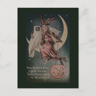 Halloween Funny owl illustratie Briefkaart