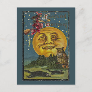 Halloween Funny Owl Illustratie Briefkaart