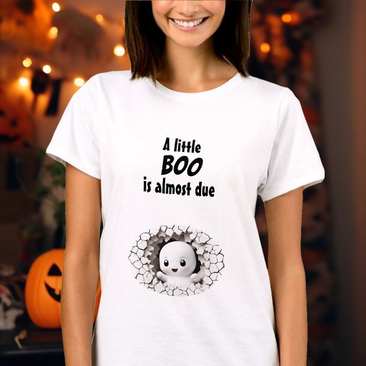 Halloween Funny Peeking Ghost Baby Aankondiging T-shirt