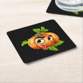 Halloween Funny Pumpkin Face Kartonnen Onderzetters (Schuin)