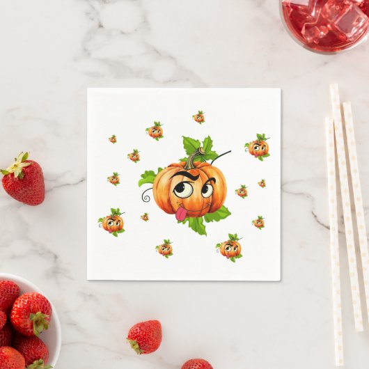 Halloween Funny Pumpkin Face Servet (Insitu)
