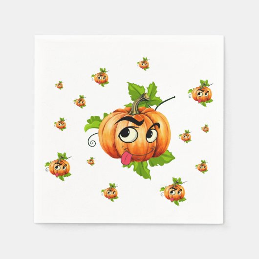 Halloween Funny Pumpkin Face Servet (Voorkant)