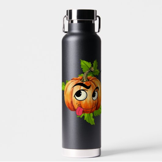 Halloween Funny Pumpkin Face Waterfles (Voorkant)