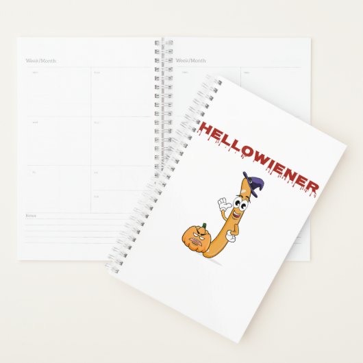 Halloween Funny Sarcastic Waving Wiener Pumpkin Wi Planner (Display)