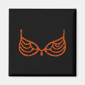 Halloween Funny Showgirl Orange Crystal Bra Lazy C Magneet (Voorkant)