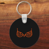 Halloween Funny Showgirl Orange Crystal Bra Lazy C Sleutelhanger (Voorkant)