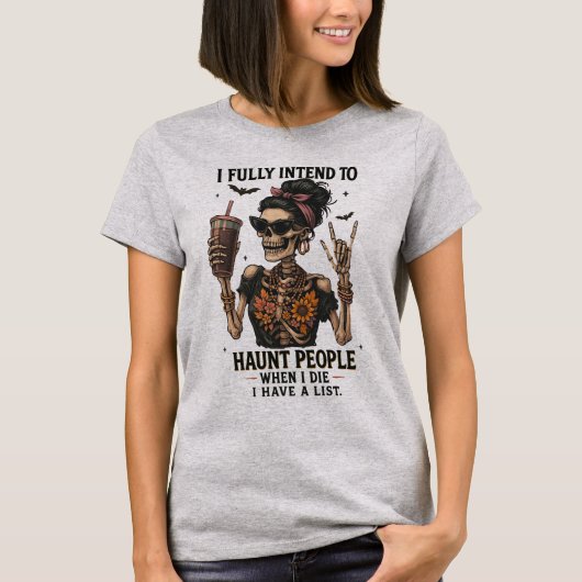 Halloween Funny Skeleton Haunted T-shirt (Voorkant)