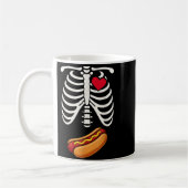 Halloween Funny Skeleton Ribcage Hotdog Food Lover Koffiemok (Links)