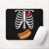 Halloween Funny Skeleton Ribcage Hotdog Food Lover Muismat (Met muis)