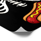 Halloween Funny Skeleton Ribcage Hotdog Food Lover Poster (Hoek)