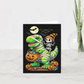 Halloween Funny T Rex Dinosaur Mummy Boys Trick Tr Kaart (Voorkant)