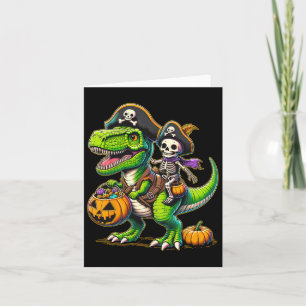 Halloween Funny T Rex Dinosaur Pirate Boys Trick T Kaart