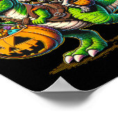 Halloween Funny T Rex Dinosaur Pirate Boys Trick T Poster (Hoek)