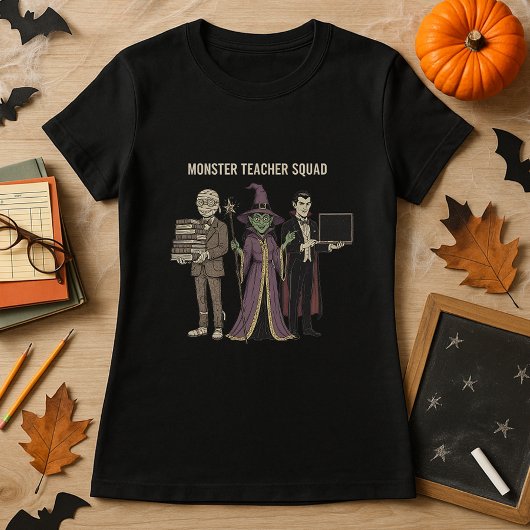 Halloween Funny Teacher Gift Monster Teacher Squad T-shirt