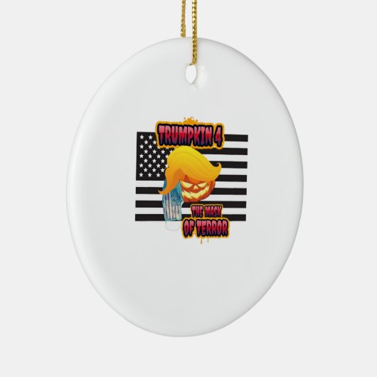 Halloween Funny Trumpkin Classic Keramisch Ornament (Rechts)