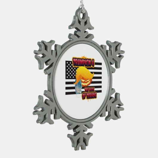 Halloween Funny Trumpkin Classic Tin Sneeuwvlok Ornament (Links)