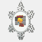 Halloween Funny Trumpkin Classic Tin Sneeuwvlok Ornament (Rechts)