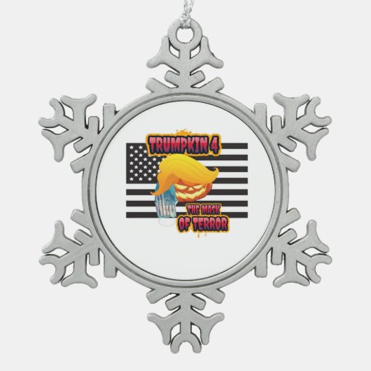 Halloween Funny Trumpkin Classic Tin Sneeuwvlok Ornament (Voorkant)