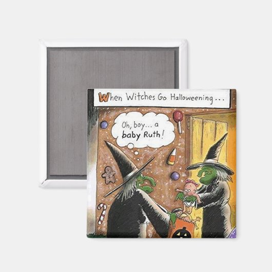Halloween Funny Witches Trick or treat Magneet (Voorkant / Achterkant)