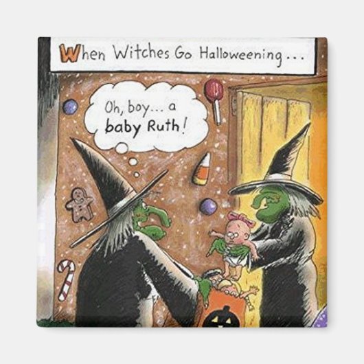 Halloween Funny Witches Trick or treat Magneet (Voorkant)