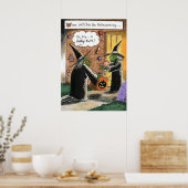 Halloween Funny Witches Trick or treat Poster (Keuken)