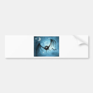 Halloween Fuzzy Vampire Bat Bumpersticker
