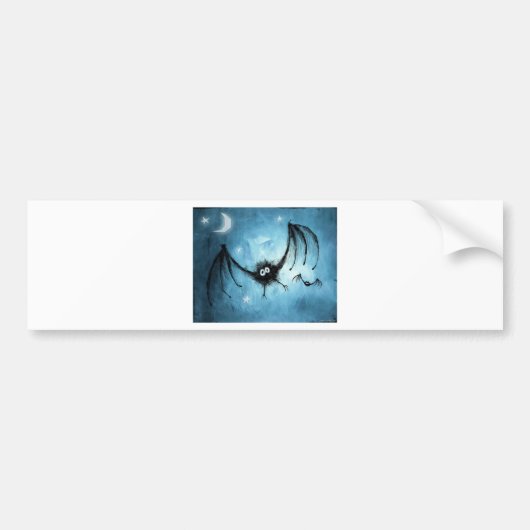 Halloween Fuzzy Vampire Bat Bumpersticker (Voorkant)