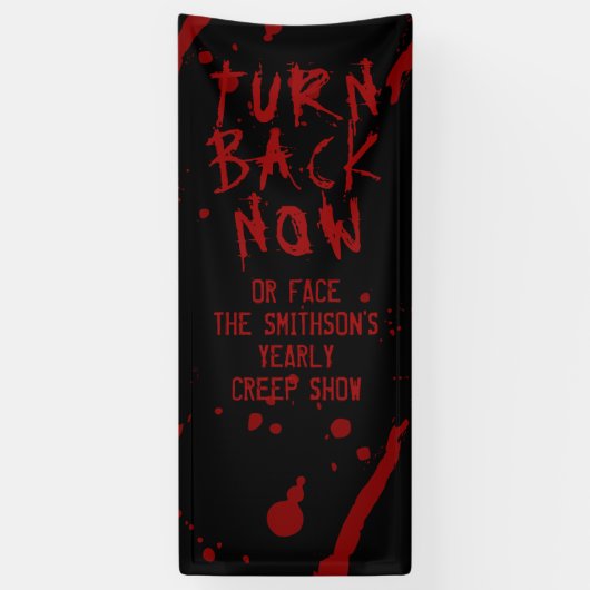 Halloween Ga Terug Nu Gepersonaliseerde Bloedspatt Spandoek (Verticaal)