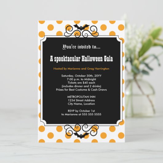 Halloween Gala Party Kaart (Staand voorkant)