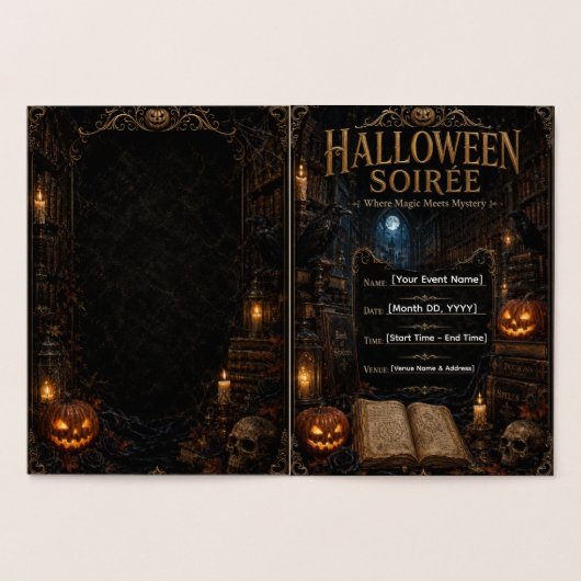 Halloween Gala Uitnodiging Sjabloon | Bewerkbare G (Binnen)