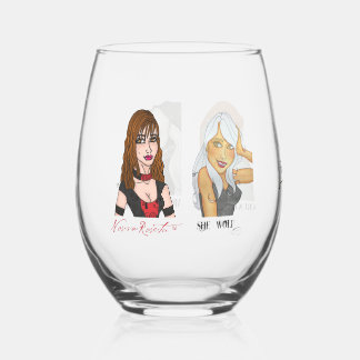 Halloween Gals Steel Wine Glas