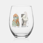 Halloween Gals Steel Wine Glas (Achterkant)
