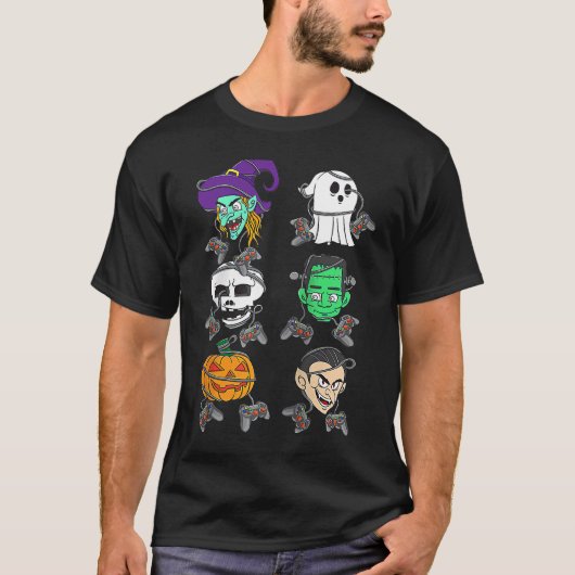 Halloween Game Controller Women Players Halloween T-shirt (Voorkant)