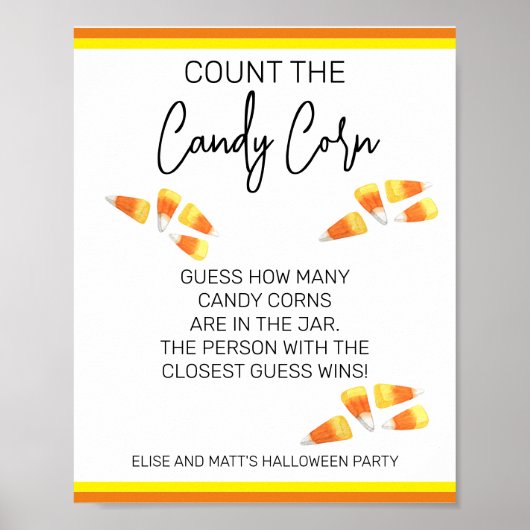 Halloween Game Count de Candy Corn Party Poster (Voorkant)