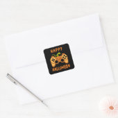 Halloween Gamer, Happy Halloween Gaming Vierkante Sticker (Envelop)