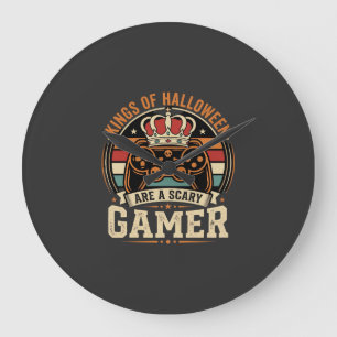 Halloween Gamer King Retro Controller Ontwerp Grote Klok
